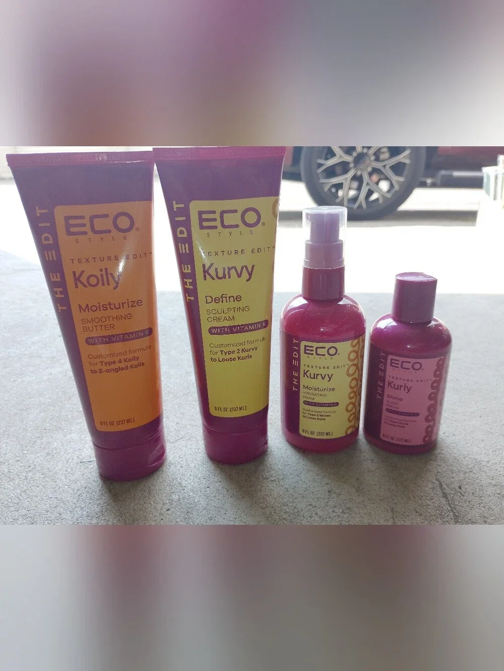 Kurvy Pink Moisturize & Define Hair Care Set Curly Hair African American Hair
